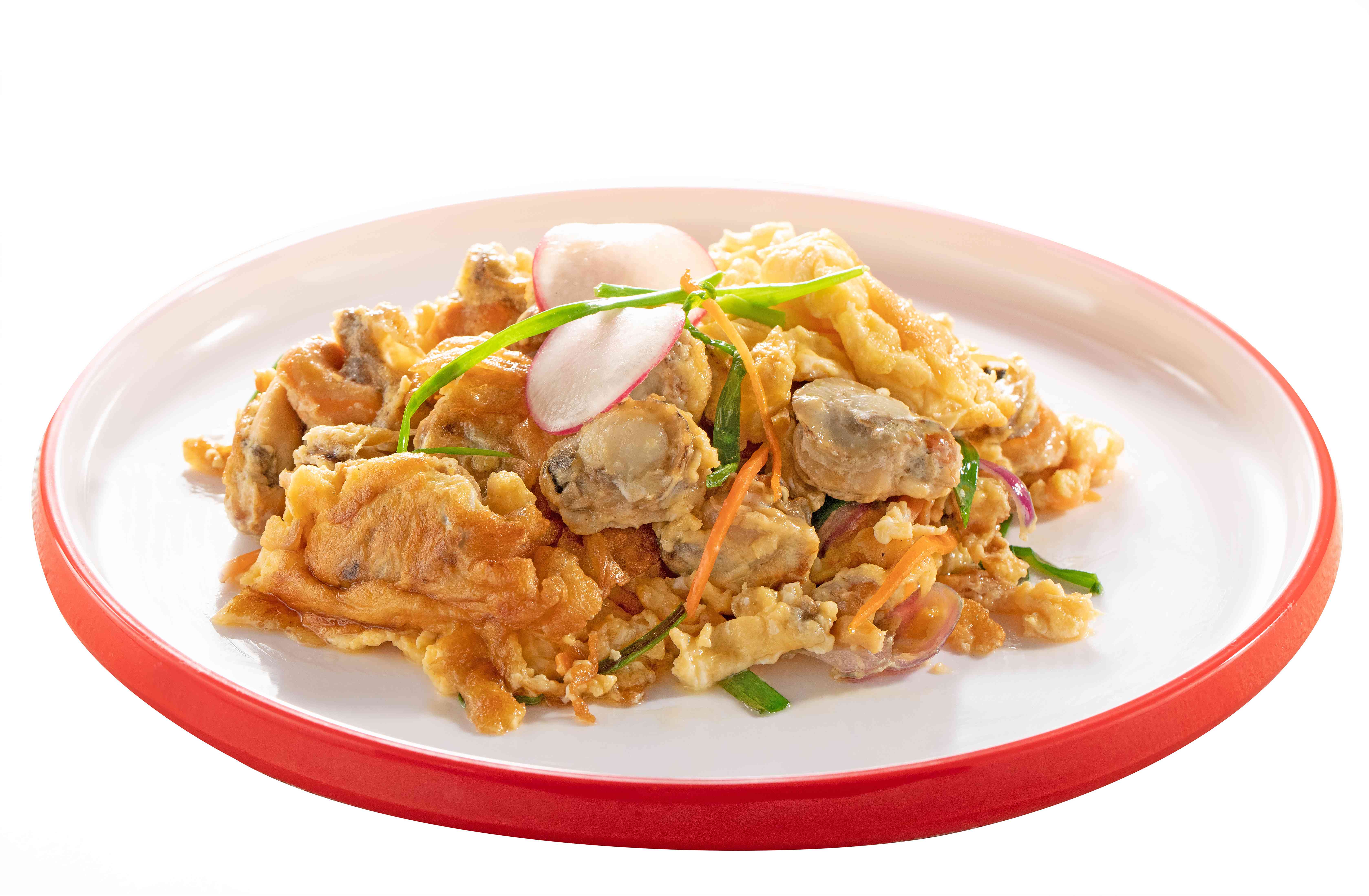 花哈肉炒蛋-莆田菜高清图片-宵呵呵餐厅提供